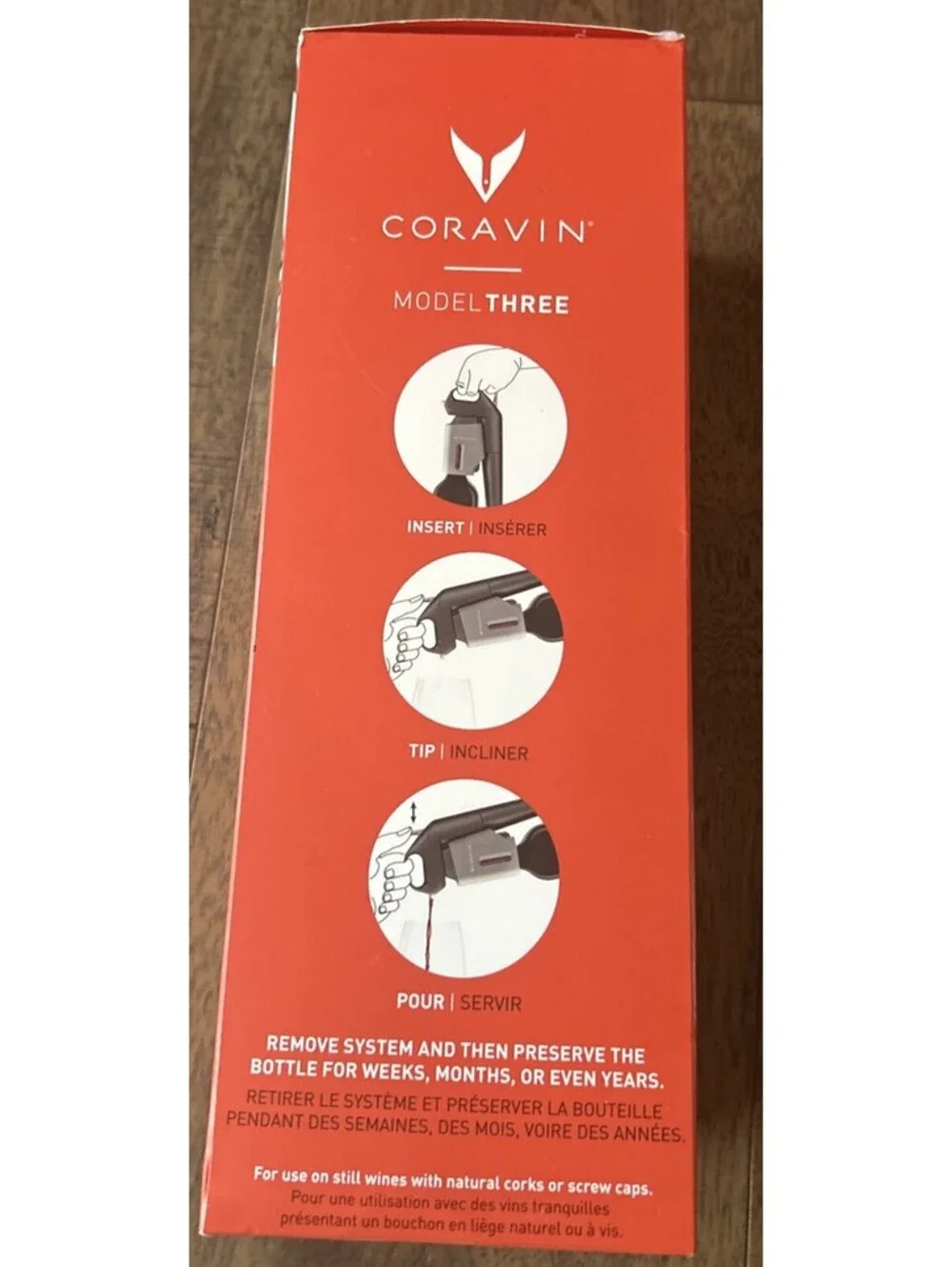CORVAIN Model Three Wine Preservation System NEW SEALED Black Pour WITH Cork!